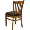image:imageFlash Furniture HERCULES Series Vertical Slat Back Walnut Wood Restaurant ChairBlack Vinyl SeatCherry Wood Frame