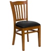 image:imageFlash Furniture HERCULES Series Vertical Slat Back Walnut Wood Restaurant ChairBlack Vinyl SeatCherry Wood Frame