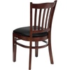 image:imageFlash Furniture HERCULES Series Vertical Slat Back Walnut Wood Restaurant ChairBlack Vinyl SeatMahogany Wood Frame