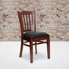image:imageFlash Furniture HERCULES Series Vertical Slat Back Walnut Wood Restaurant ChairBlack Vinyl SeatMahogany Wood Frame