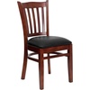 image:imageFlash Furniture HERCULES Series Vertical Slat Back Walnut Wood Restaurant ChairBlack Vinyl SeatMahogany Wood Frame