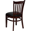 image:imageFlash Furniture HERCULES Series Vertical Slat Back Walnut Wood Restaurant ChairBlack Vinyl SeatMahogany Wood Frame