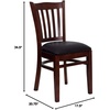 image:imageFlash Furniture HERCULES Series Vertical Slat Back Walnut Wood Restaurant ChairBlack Vinyl SeatMahogany Wood Frame