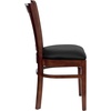 image:imageFlash Furniture HERCULES Series Vertical Slat Back Walnut Wood Restaurant ChairBlack Vinyl SeatMahogany Wood Frame