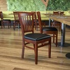 image:imageFlash Furniture HERCULES Series Vertical Slat Back Walnut Wood Restaurant ChairBlack Vinyl SeatMahogany Wood Frame