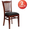image:imageFlash Furniture HERCULES Series Vertical Slat Back Walnut Wood Restaurant ChairBlack Vinyl SeatMahogany Wood Frame