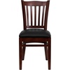 image:imageFlash Furniture HERCULES Series Vertical Slat Back Walnut Wood Restaurant ChairBlack Vinyl SeatMahogany Wood Frame