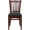 image:imageFlash Furniture HERCULES Series Vertical Slat Back Walnut Wood Restaurant ChairBlack Vinyl SeatMahogany Wood Frame