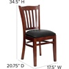 image:imageFlash Furniture HERCULES Series Vertical Slat Back Walnut Wood Restaurant ChairBlack Vinyl SeatMahogany Wood Frame
