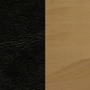 image:imageFlash Furniture HERCULES Series Vertical Slat Back Walnut Wood Restaurant ChairBlack Vinyl SeatNatural Wood Frame