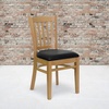 image:imageFlash Furniture HERCULES Series Vertical Slat Back Walnut Wood Restaurant ChairBlack Vinyl SeatNatural Wood Frame