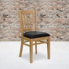image:imageFlash Furniture HERCULES Series Vertical Slat Back Walnut Wood Restaurant ChairBlack Vinyl SeatNatural Wood Frame