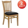 image:imageFlash Furniture HERCULES Series Vertical Slat Back Walnut Wood Restaurant ChairBlack Vinyl SeatNatural Wood Frame