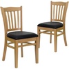 image:imageFlash Furniture HERCULES Series Vertical Slat Back Walnut Wood Restaurant ChairBlack Vinyl SeatNatural Wood Frame