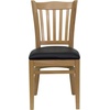 image:imageFlash Furniture HERCULES Series Vertical Slat Back Walnut Wood Restaurant ChairBlack Vinyl SeatNatural Wood Frame
