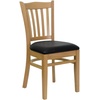 image:imageFlash Furniture HERCULES Series Vertical Slat Back Walnut Wood Restaurant ChairBlack Vinyl SeatNatural Wood Frame