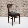 image:imageFlash Furniture HERCULES Series Vertical Slat Back Walnut Wood Restaurant ChairBlack Vinyl SeatWalnut Wood Frame