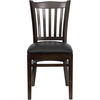 image:imageFlash Furniture HERCULES Series Vertical Slat Back Walnut Wood Restaurant ChairBlack Vinyl SeatWalnut Wood Frame