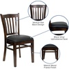 image:imageFlash Furniture HERCULES Series Vertical Slat Back Walnut Wood Restaurant ChairBlack Vinyl SeatWalnut Wood Frame