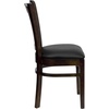 image:imageFlash Furniture HERCULES Series Vertical Slat Back Walnut Wood Restaurant ChairBlack Vinyl SeatWalnut Wood Frame