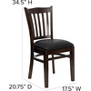 image:imageFlash Furniture HERCULES Series Vertical Slat Back Walnut Wood Restaurant ChairBlack Vinyl SeatWalnut Wood Frame