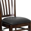 image:imageFlash Furniture HERCULES Series Vertical Slat Back Walnut Wood Restaurant ChairBlack Vinyl SeatWalnut Wood Frame