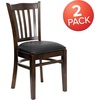 image:imageFlash Furniture HERCULES Series Vertical Slat Back Walnut Wood Restaurant ChairBlack Vinyl SeatWalnut Wood Frame