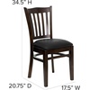 image:imageFlash Furniture HERCULES Series Vertical Slat Back Walnut Wood Restaurant ChairBlack Vinyl SeatWalnut Wood Frame