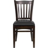 image:imageFlash Furniture HERCULES Series Vertical Slat Back Walnut Wood Restaurant ChairBlack Vinyl SeatWalnut Wood Frame
