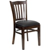 image:imageFlash Furniture HERCULES Series Vertical Slat Back Walnut Wood Restaurant ChairBlack Vinyl SeatWalnut Wood Frame