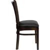 image:imageFlash Furniture HERCULES Series Vertical Slat Back Walnut Wood Restaurant ChairBlack Vinyl SeatWalnut Wood Frame