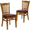 image:imageFlash Furniture HERCULES Series Vertical Slat Back Walnut Wood Restaurant ChairBurgundy Vinyl SeatCherry Wood Frame