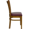 image:imageFlash Furniture HERCULES Series Vertical Slat Back Walnut Wood Restaurant ChairBurgundy Vinyl SeatCherry Wood Frame