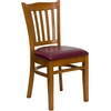 image:imageFlash Furniture HERCULES Series Vertical Slat Back Walnut Wood Restaurant ChairBurgundy Vinyl SeatCherry Wood Frame
