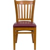 image:imageFlash Furniture HERCULES Series Vertical Slat Back Walnut Wood Restaurant ChairBurgundy Vinyl SeatCherry Wood Frame