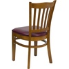 image:imageFlash Furniture HERCULES Series Vertical Slat Back Walnut Wood Restaurant ChairBurgundy Vinyl SeatCherry Wood Frame