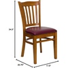 image:imageFlash Furniture HERCULES Series Vertical Slat Back Walnut Wood Restaurant ChairBurgundy Vinyl SeatCherry Wood Frame