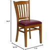 image:imageFlash Furniture HERCULES Series Vertical Slat Back Walnut Wood Restaurant ChairBurgundy Vinyl SeatCherry Wood Frame