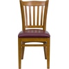 image:imageFlash Furniture HERCULES Series Vertical Slat Back Walnut Wood Restaurant ChairBurgundy Vinyl SeatCherry Wood Frame