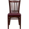 image:imageFlash Furniture HERCULES Series Vertical Slat Back Walnut Wood Restaurant ChairBurgundy Vinyl SeatMahogany Wood Frame