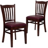 image:imageFlash Furniture HERCULES Series Vertical Slat Back Walnut Wood Restaurant ChairBurgundy Vinyl SeatMahogany Wood Frame