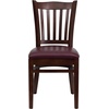 image:imageFlash Furniture HERCULES Series Vertical Slat Back Walnut Wood Restaurant ChairBurgundy Vinyl SeatMahogany Wood Frame