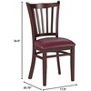 image:imageFlash Furniture HERCULES Series Vertical Slat Back Walnut Wood Restaurant ChairBurgundy Vinyl SeatMahogany Wood Frame