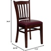 image:imageFlash Furniture HERCULES Series Vertical Slat Back Walnut Wood Restaurant ChairBurgundy Vinyl SeatMahogany Wood Frame