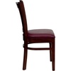 image:imageFlash Furniture HERCULES Series Vertical Slat Back Walnut Wood Restaurant ChairBurgundy Vinyl SeatMahogany Wood Frame