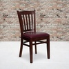 image:imageFlash Furniture HERCULES Series Vertical Slat Back Walnut Wood Restaurant ChairBurgundy Vinyl SeatMahogany Wood Frame