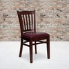 image:imageFlash Furniture HERCULES Series Vertical Slat Back Walnut Wood Restaurant ChairBurgundy Vinyl SeatMahogany Wood Frame