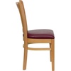 image:imageFlash Furniture HERCULES Series Vertical Slat Back Walnut Wood Restaurant ChairBurgundy Vinyl SeatNatural Wood Frame