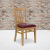 image:imageFlash Furniture HERCULES Series Vertical Slat Back Walnut Wood Restaurant ChairBurgundy Vinyl SeatNatural Wood Frame