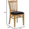 image:imageFlash Furniture HERCULES Series Vertical Slat Back Walnut Wood Restaurant ChairBurgundy Vinyl SeatNatural Wood Frame
